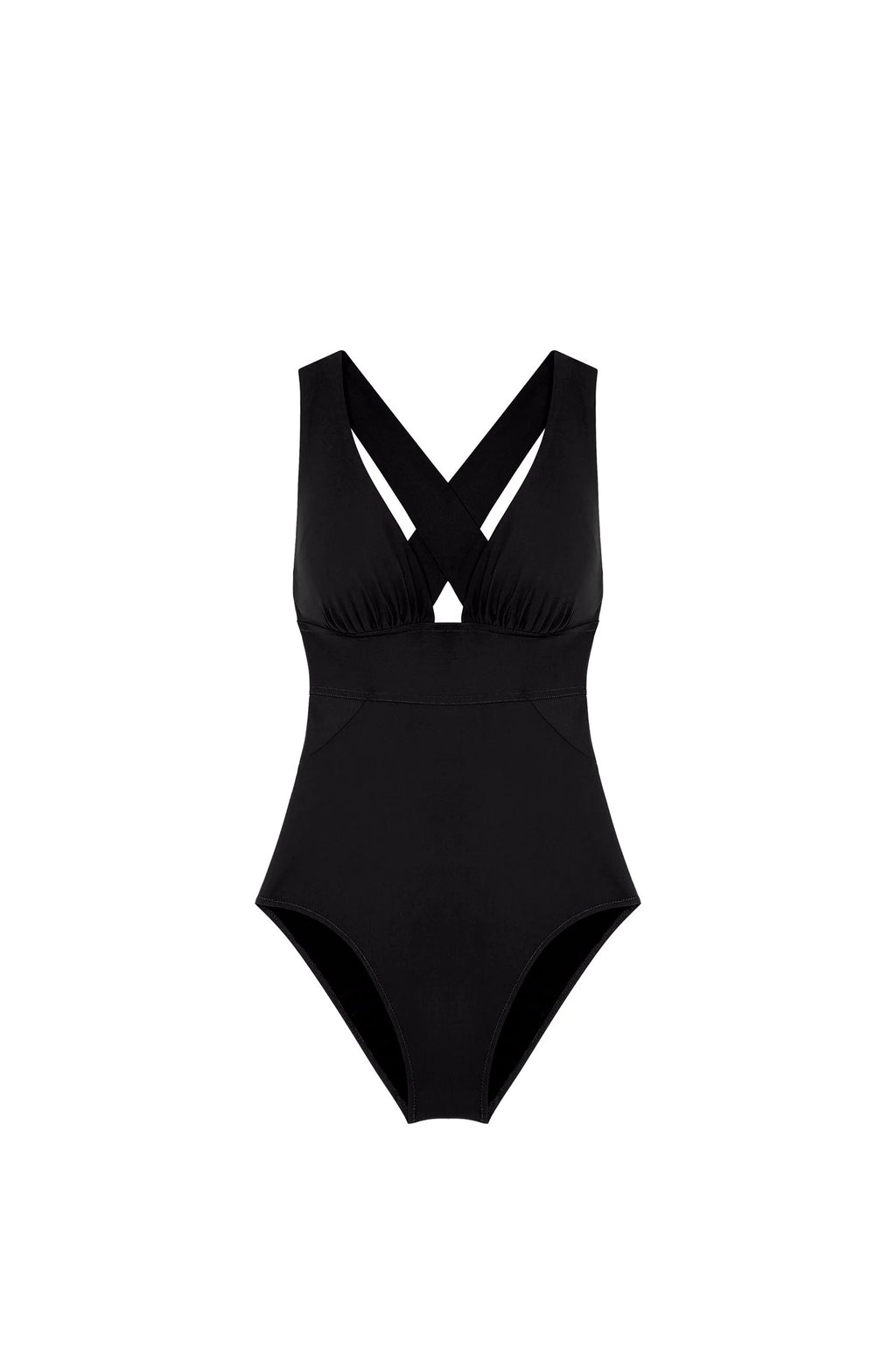 capri White back-crossed swimsuit