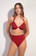 tobago Madder red high-waisted bikini bottoms