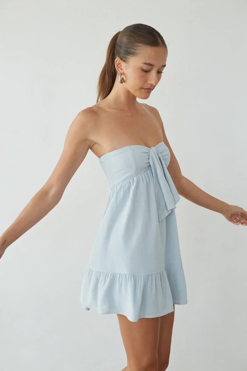 Mini-robe babydoll à nouer Lyric