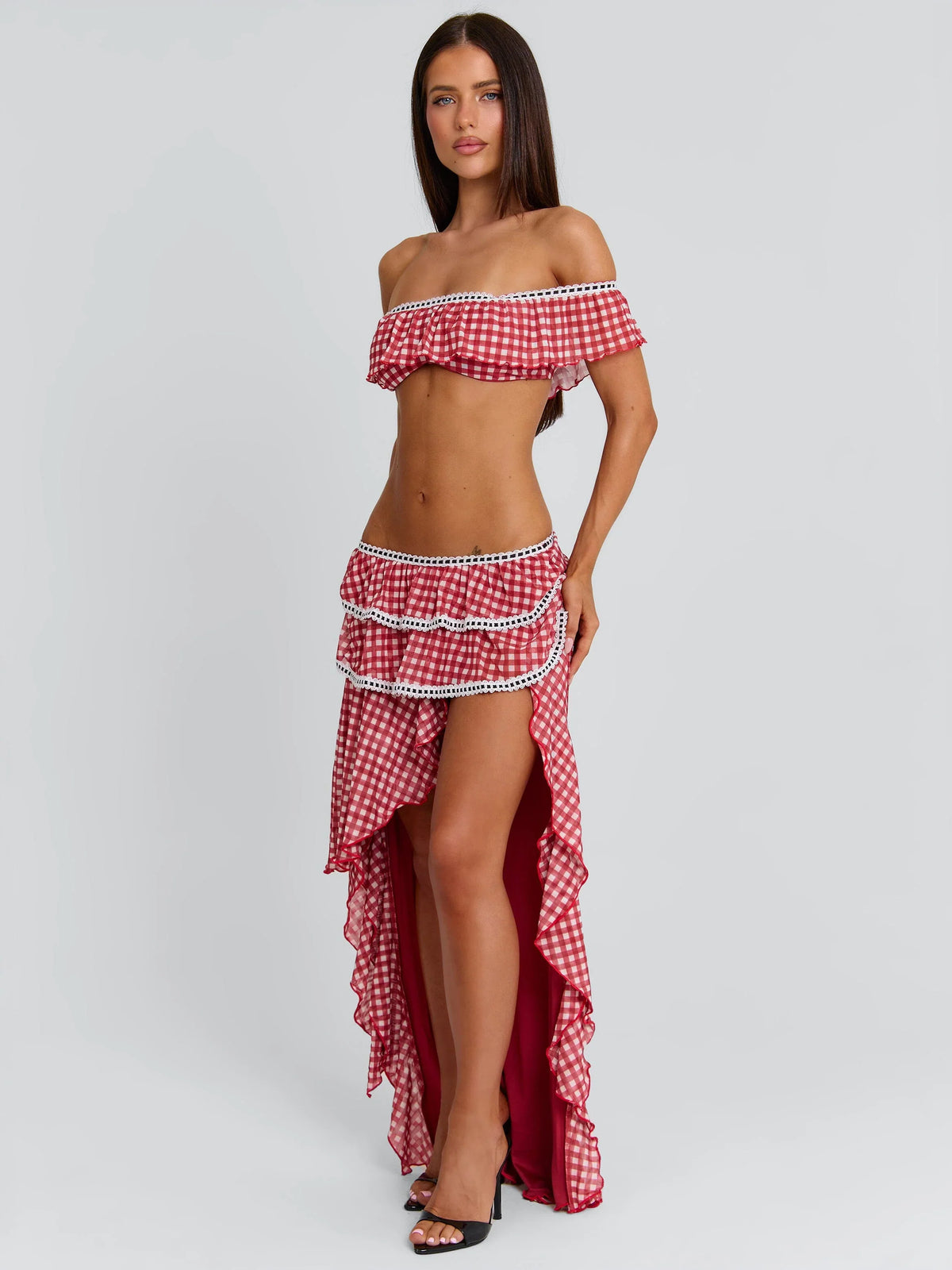 Betty Maxi Skirt Red Gingham