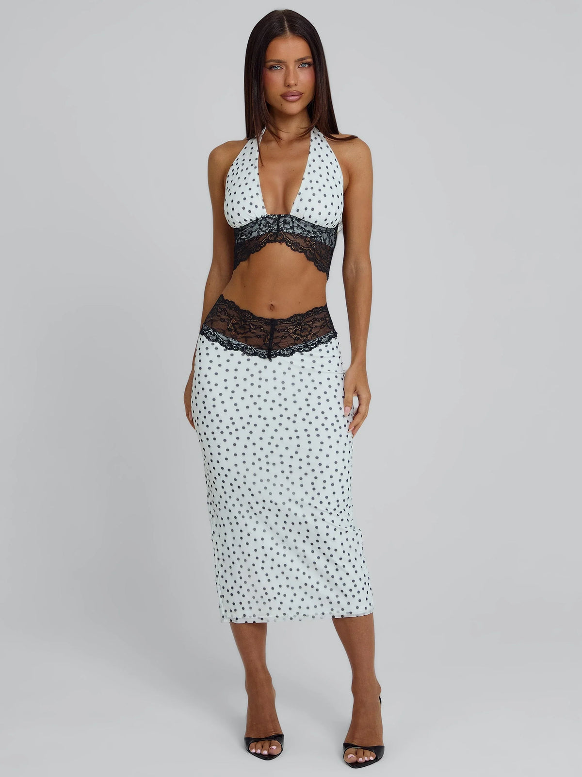Haut Jazara noir à pois