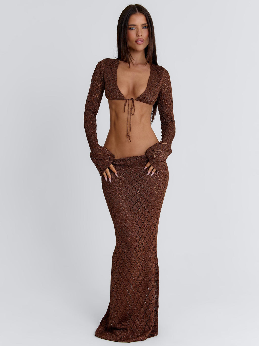 Jupe longue Siera bronze