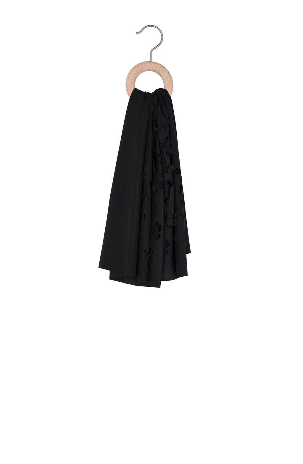 akia Long black pareo with floral cut outs