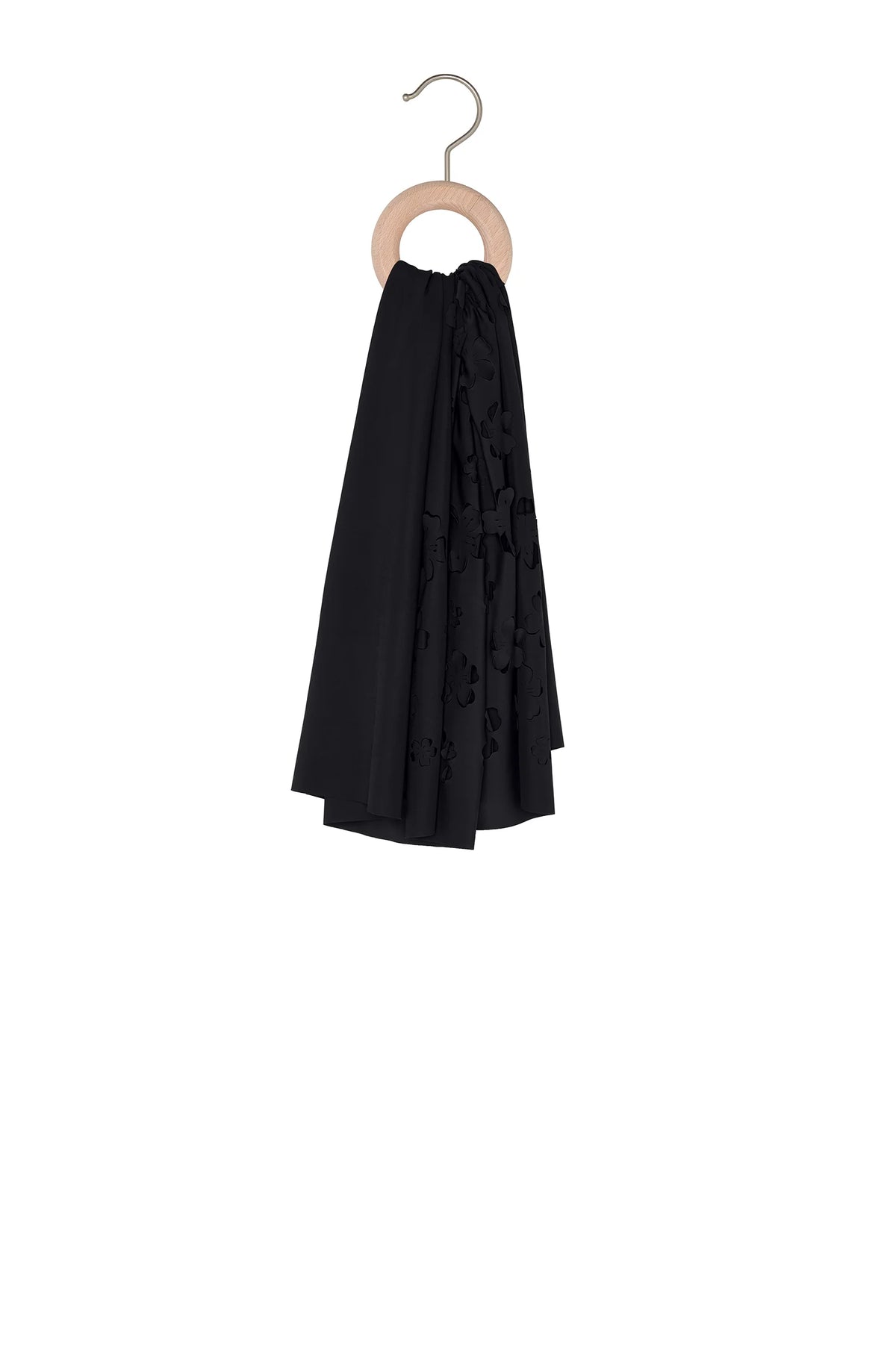 akia Long black pareo with floral cut outs