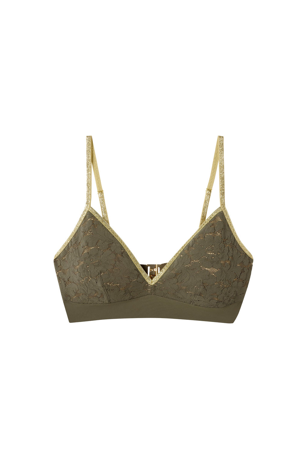 swann Triangle black and Lurex lace bra