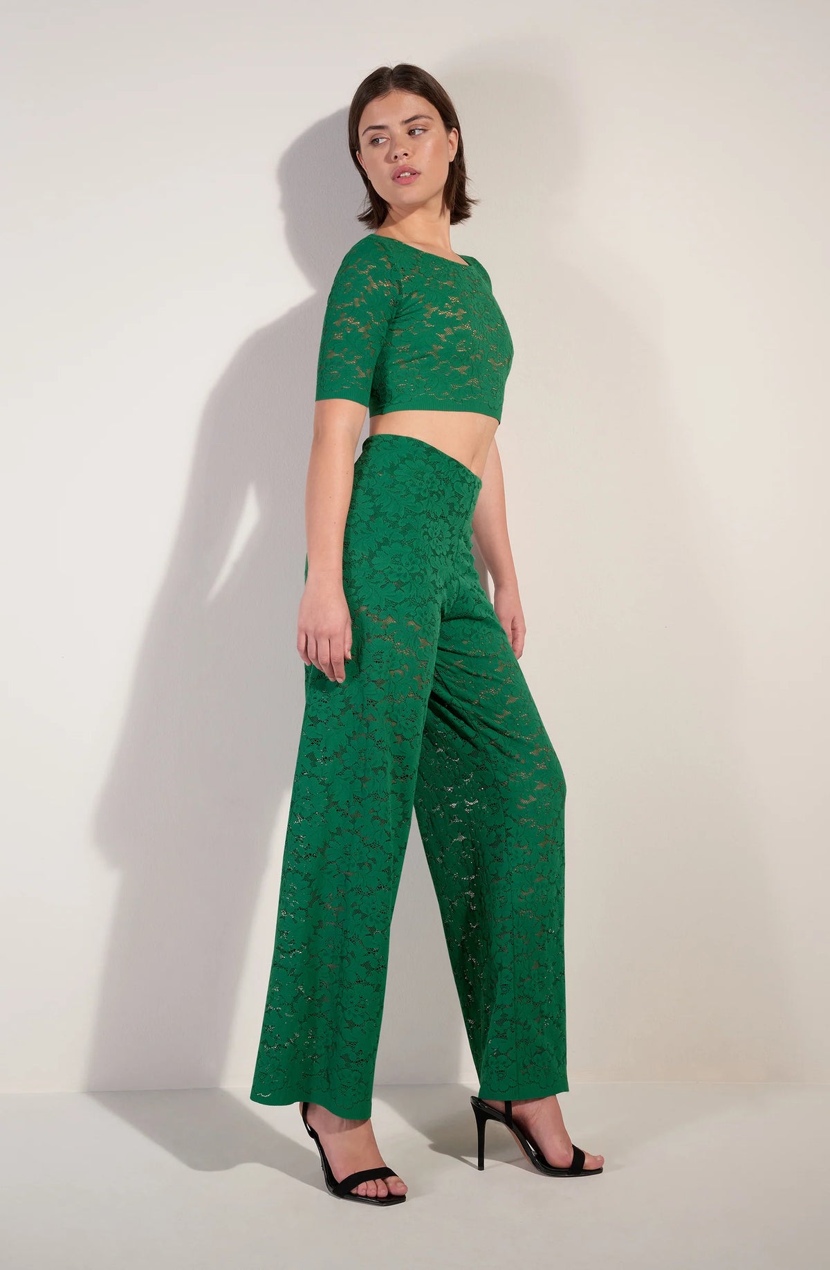 Pantalon en dentelle bronze Paco
