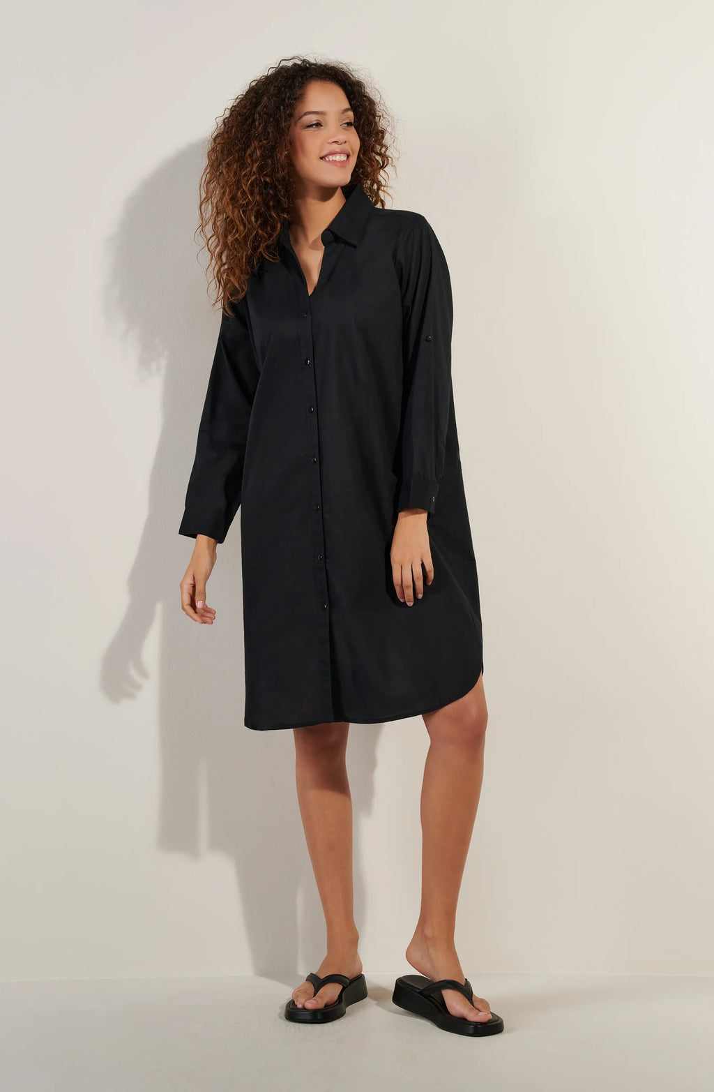 cassandre Black shirt dress