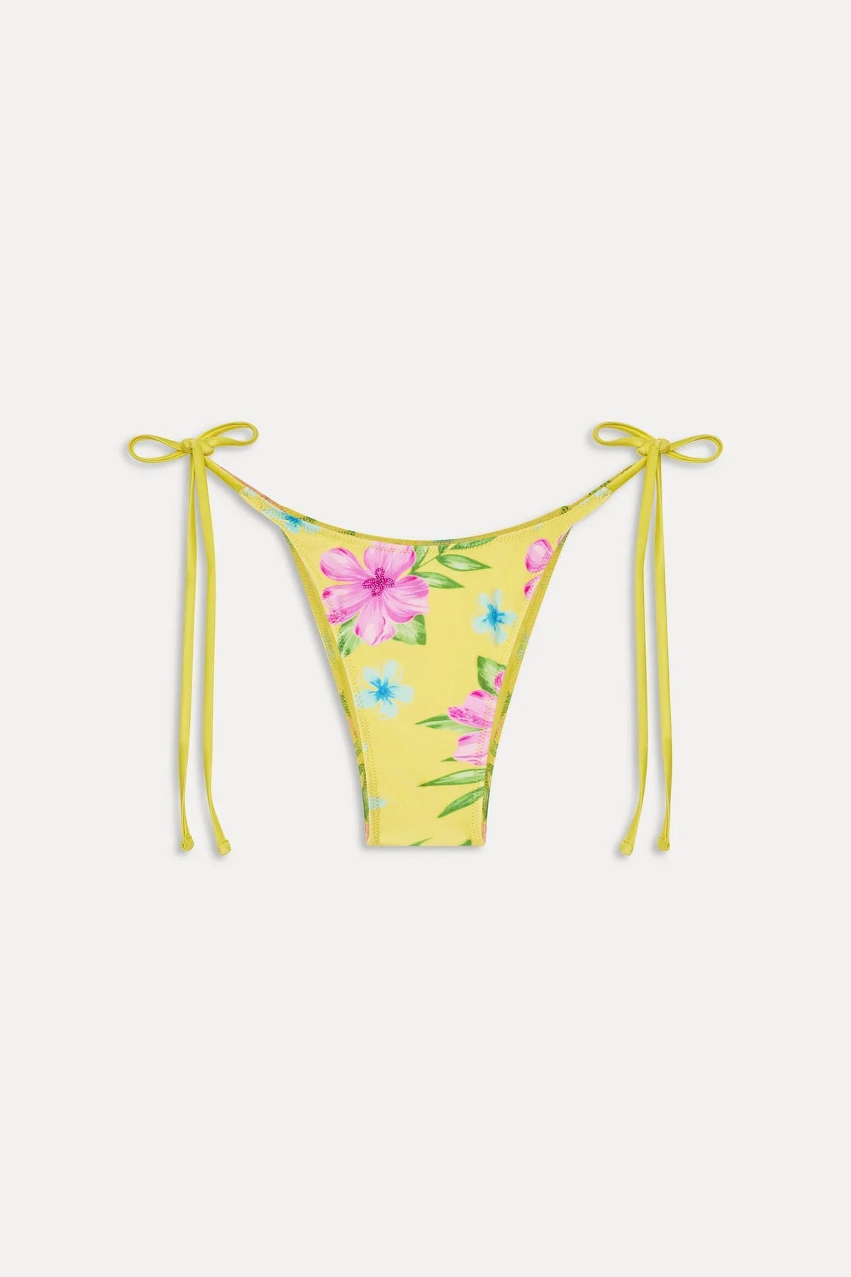 Bas de bikini perlé Soleil Satin - Hibiscus Citronnade