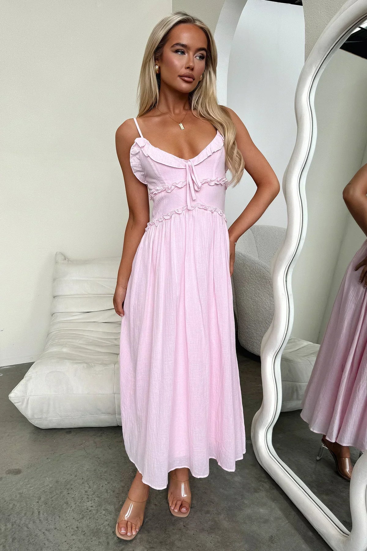Robe Midi Nicola – Rose Bébé