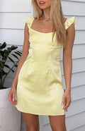 Mini-robe en satin jaune Marigold Muse