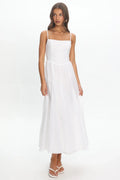 Robe midi Dulce à encolure dégagée blanche