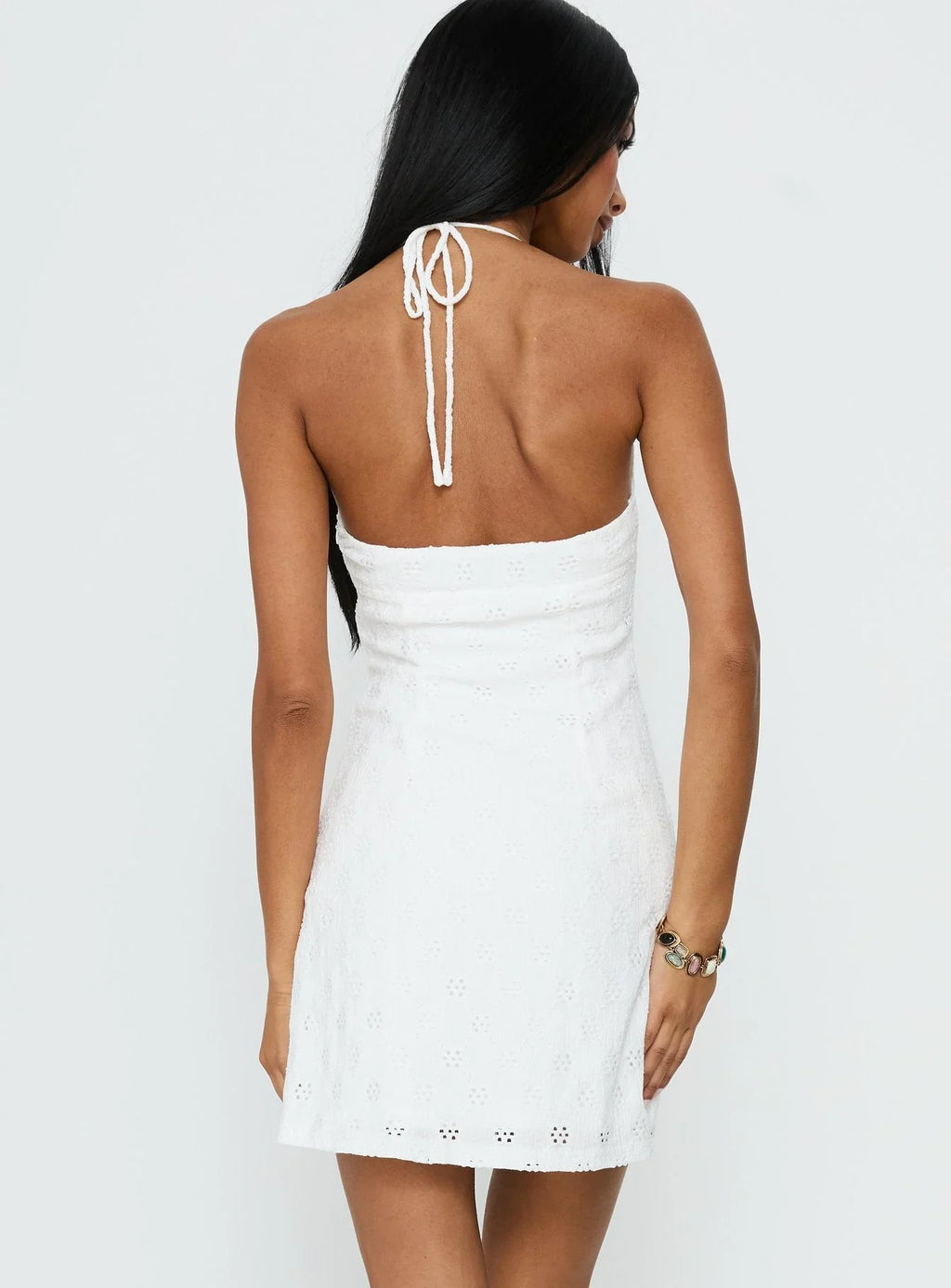 Robe courte brodée Summer Cider blanche