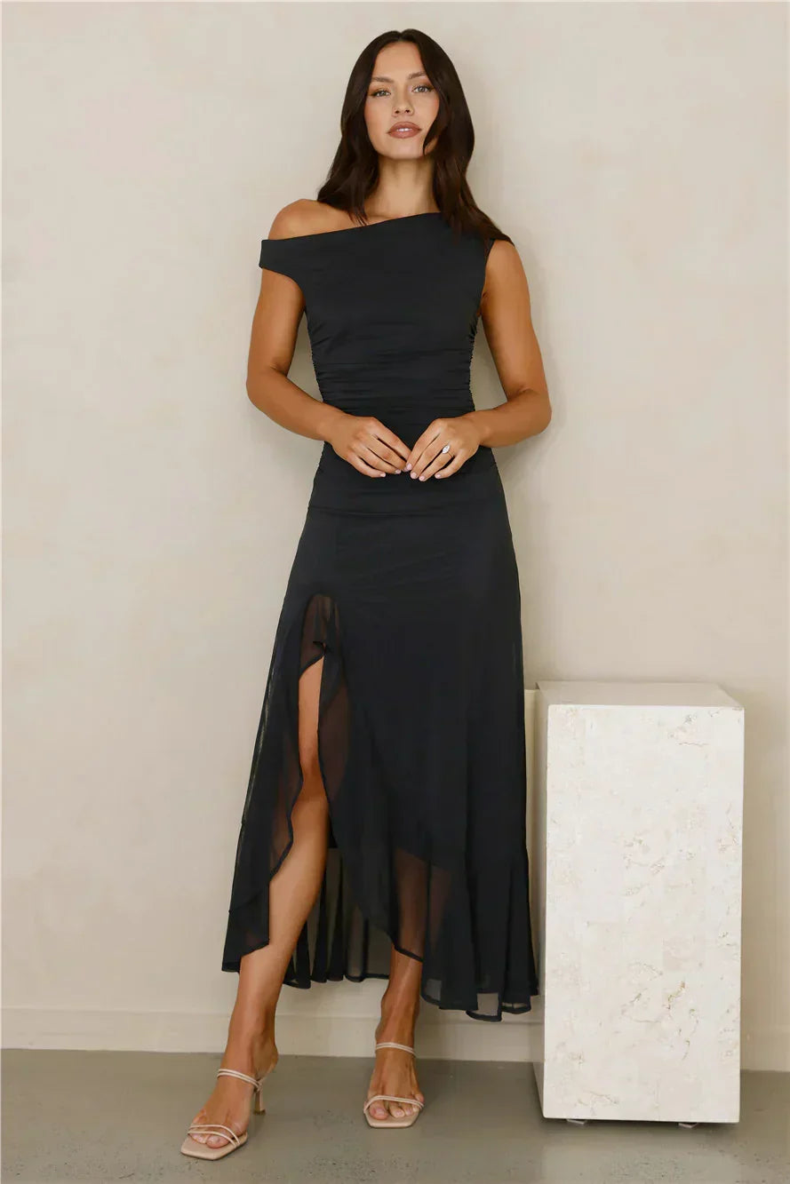 Robe midi en maille épaules dénudées Effortless Girl