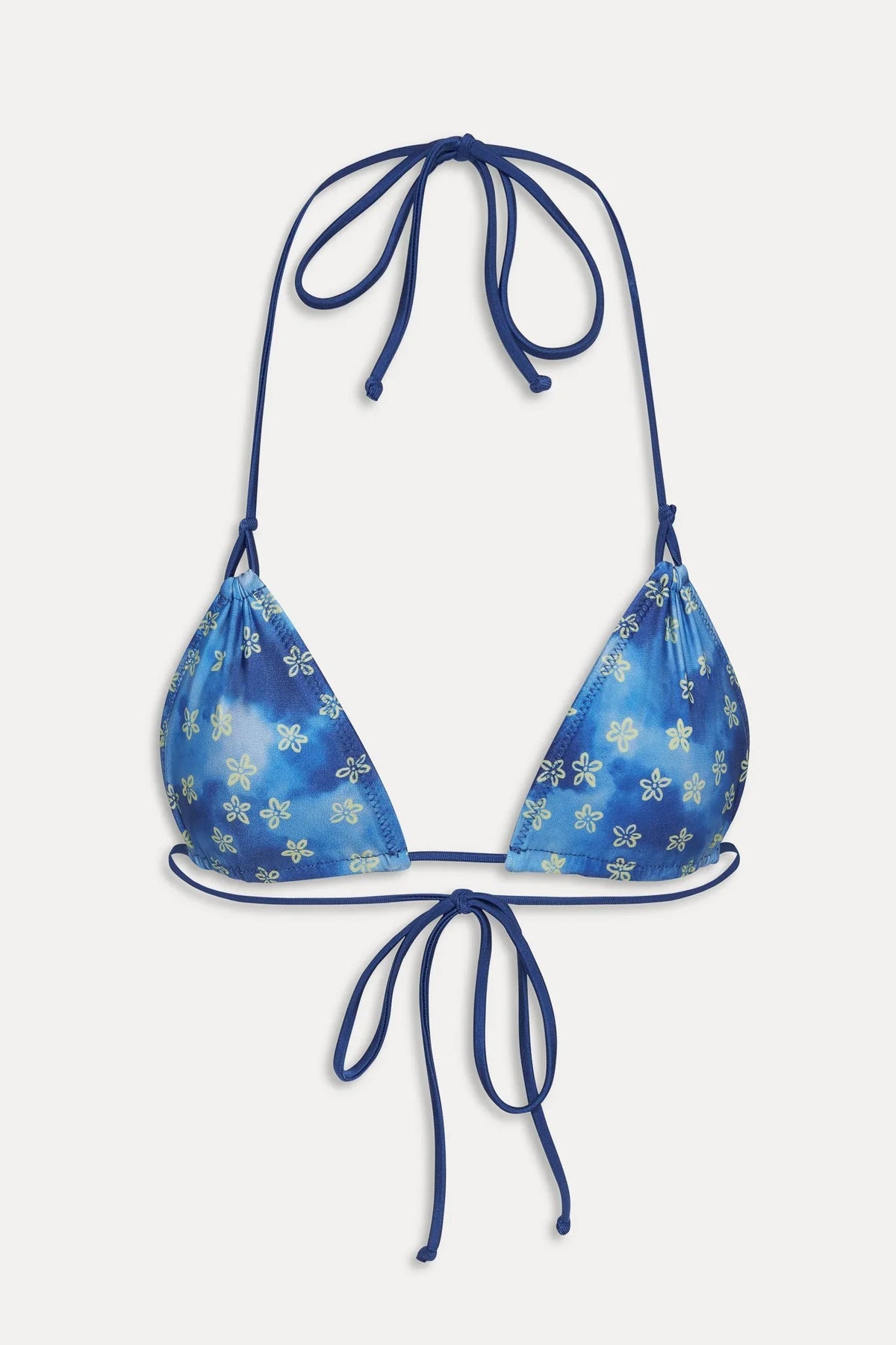 Haut de bikini triangle Ari en satin - Cosmic Bloom