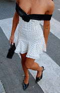 Mini-robe Bliss Mode à pois crème/noir