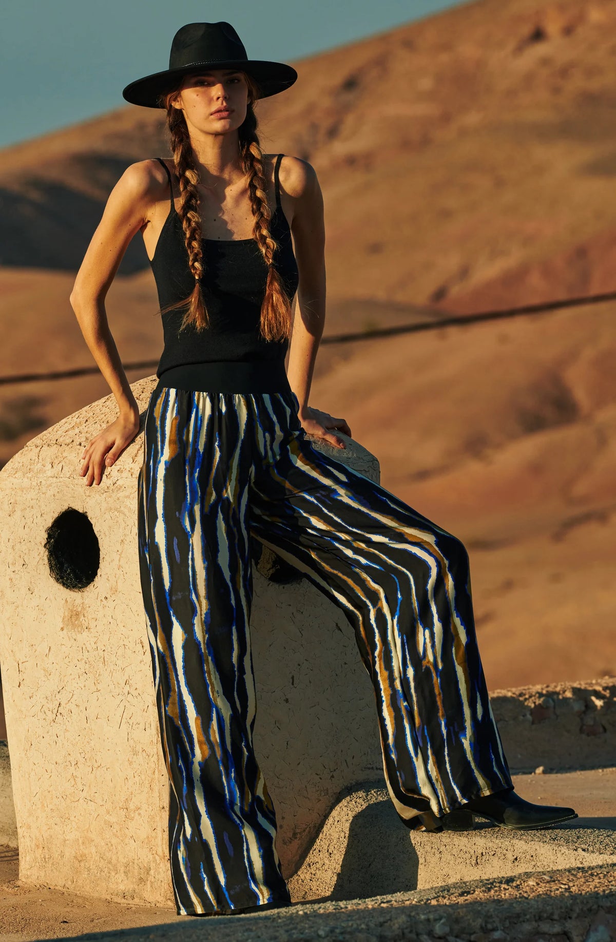 Pantalon large balie Tie and dye
