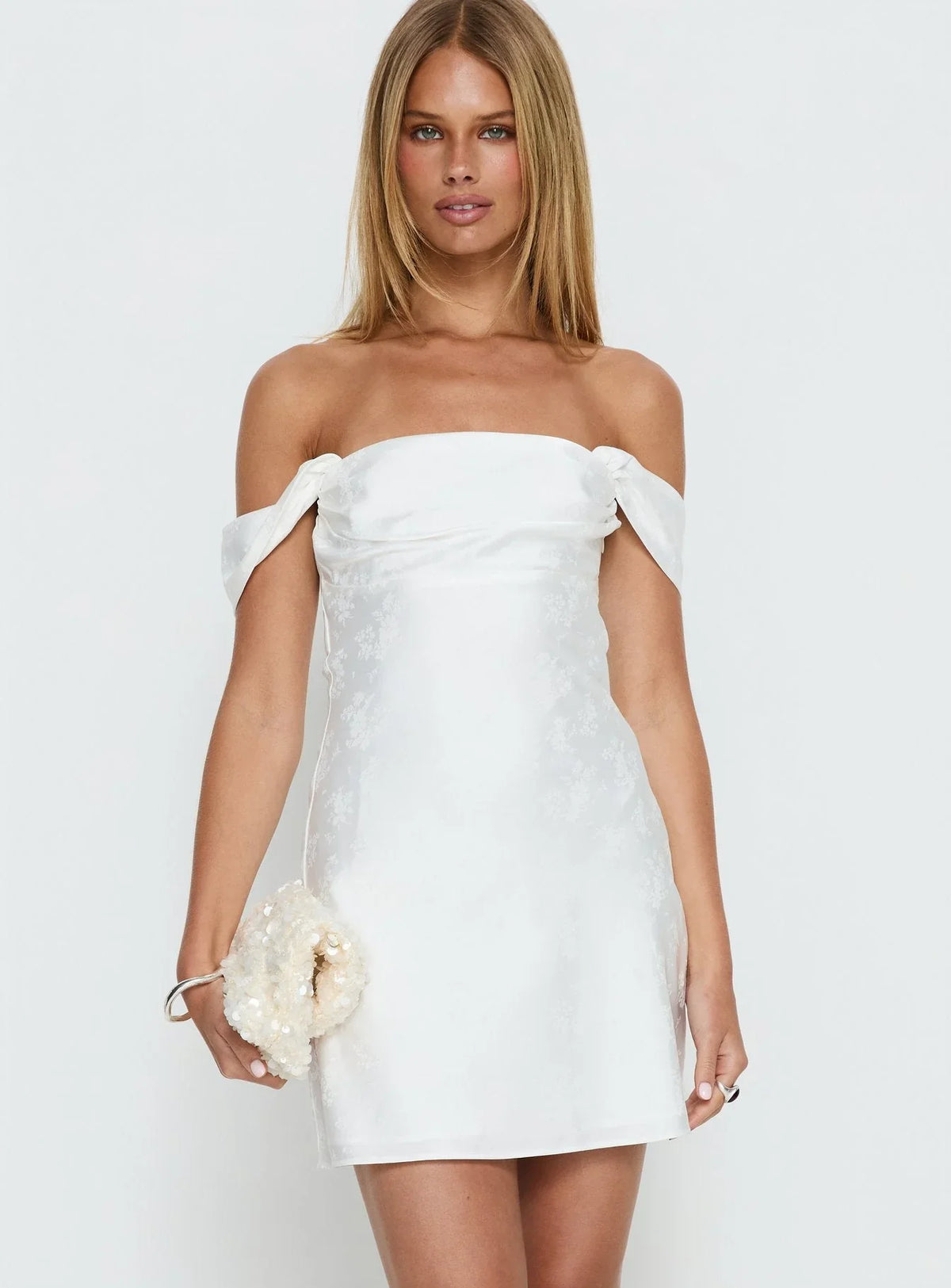 Mini-robe Zabbarra fleurie blanche