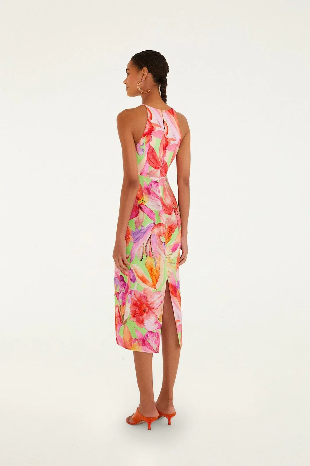 Multicolor Artsy Flora Midi Dress
