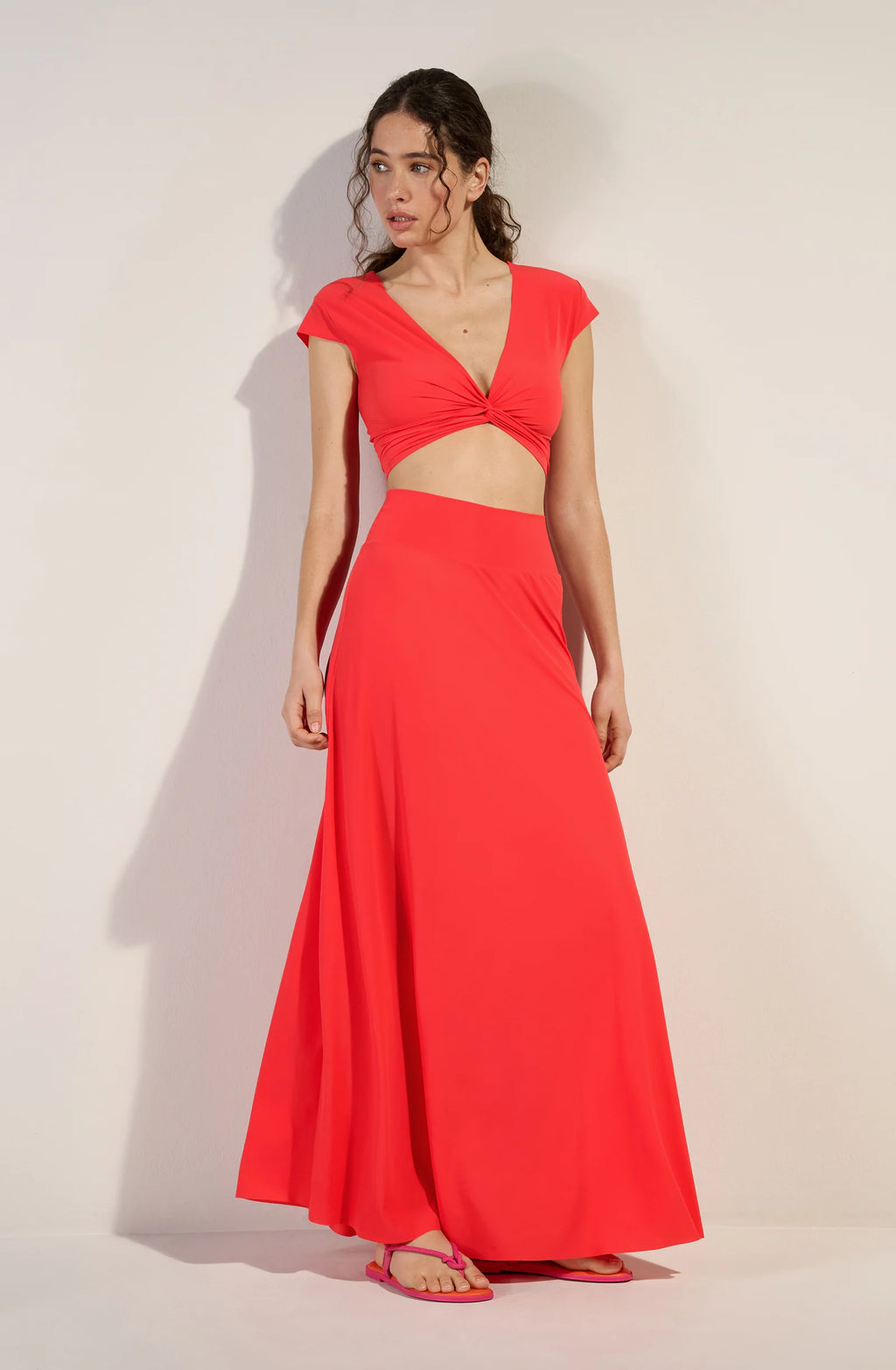 tako Orange wrap crop top
