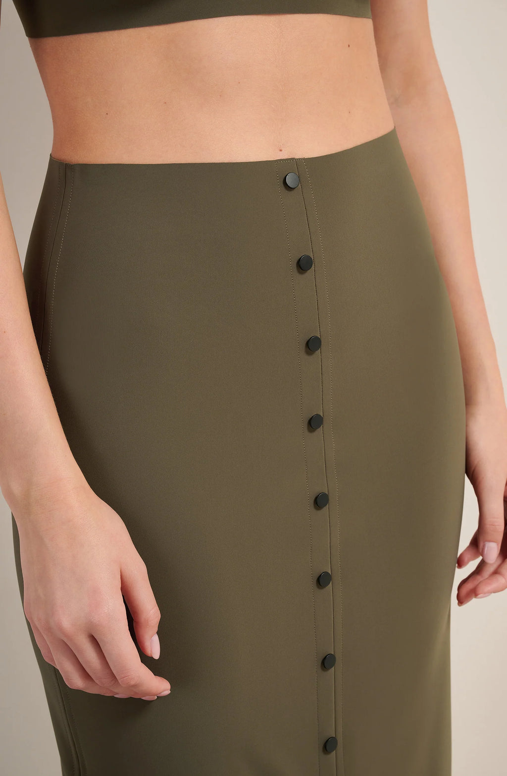 mylena Lichen green high-waisted skirt