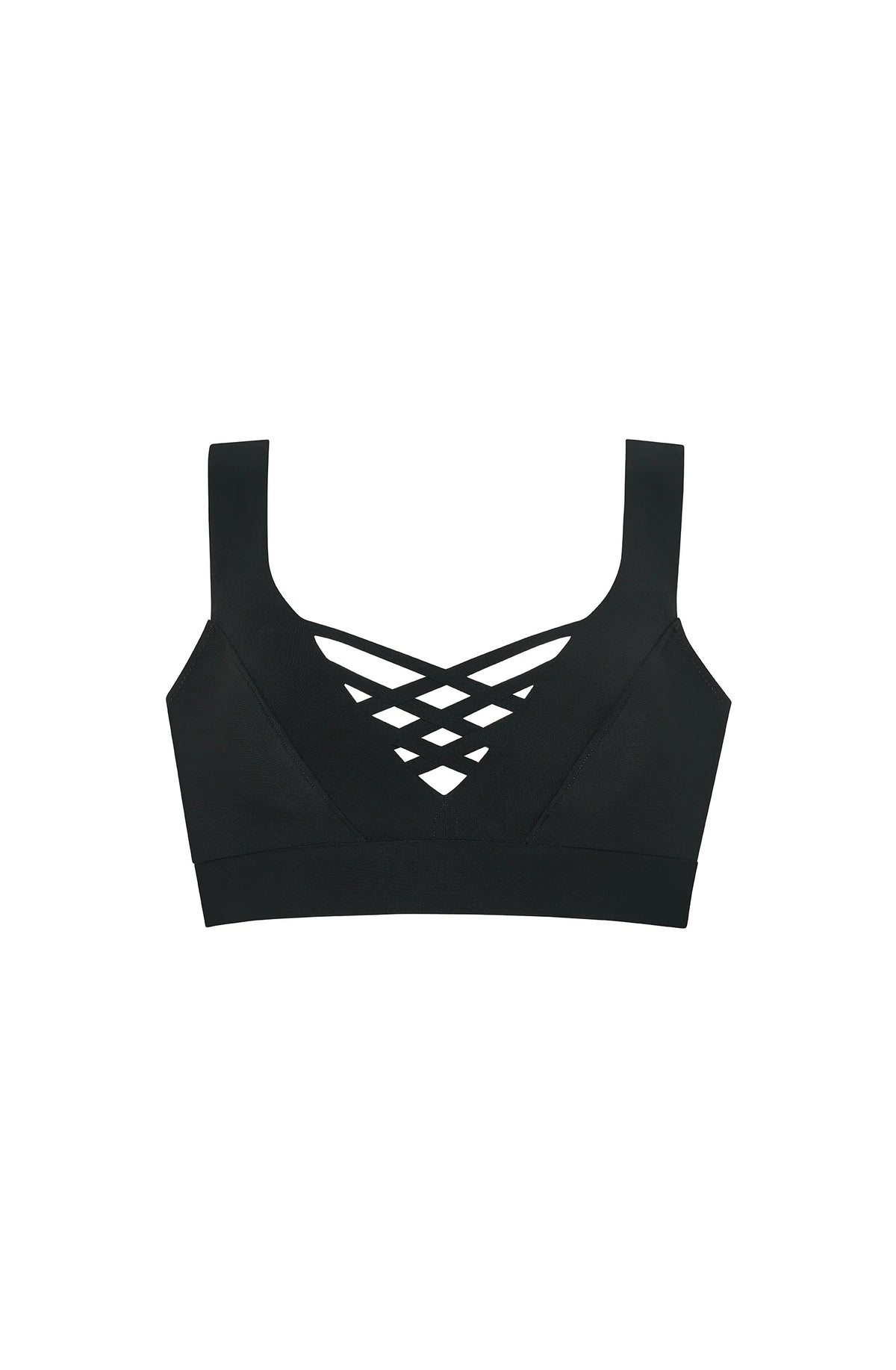 mandi Black V-neck bikini top
