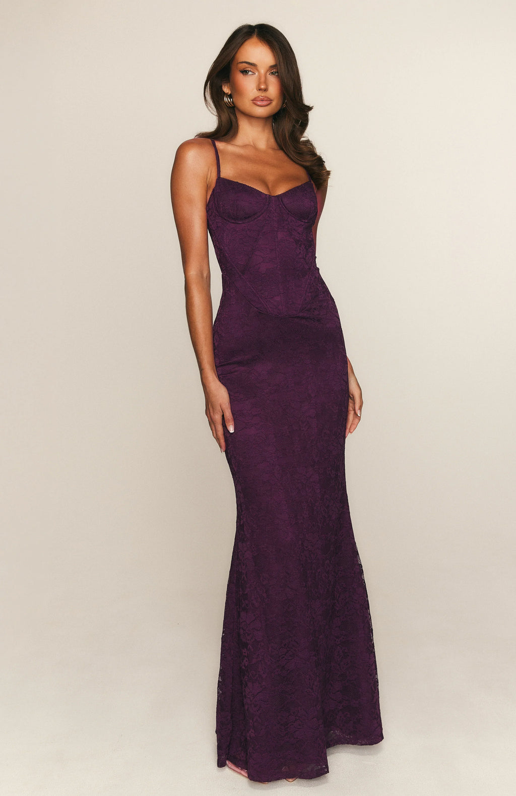 Robe longue Blossom Belle prune