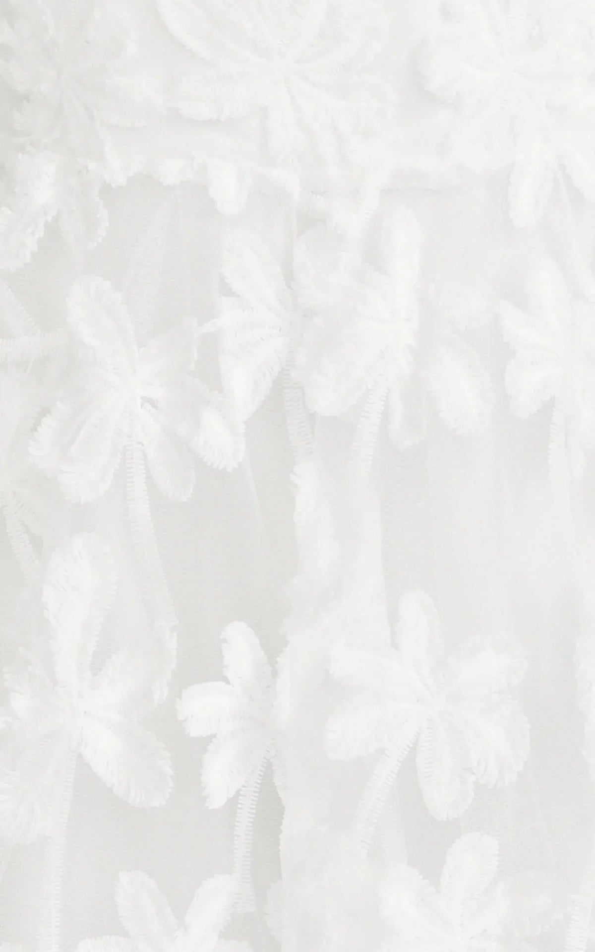 Rheiva Midi Dress - Strapless 3D Embroidery Midi Dress in White