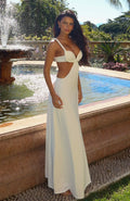 Robe longue Tessara Twist Blanc cassé