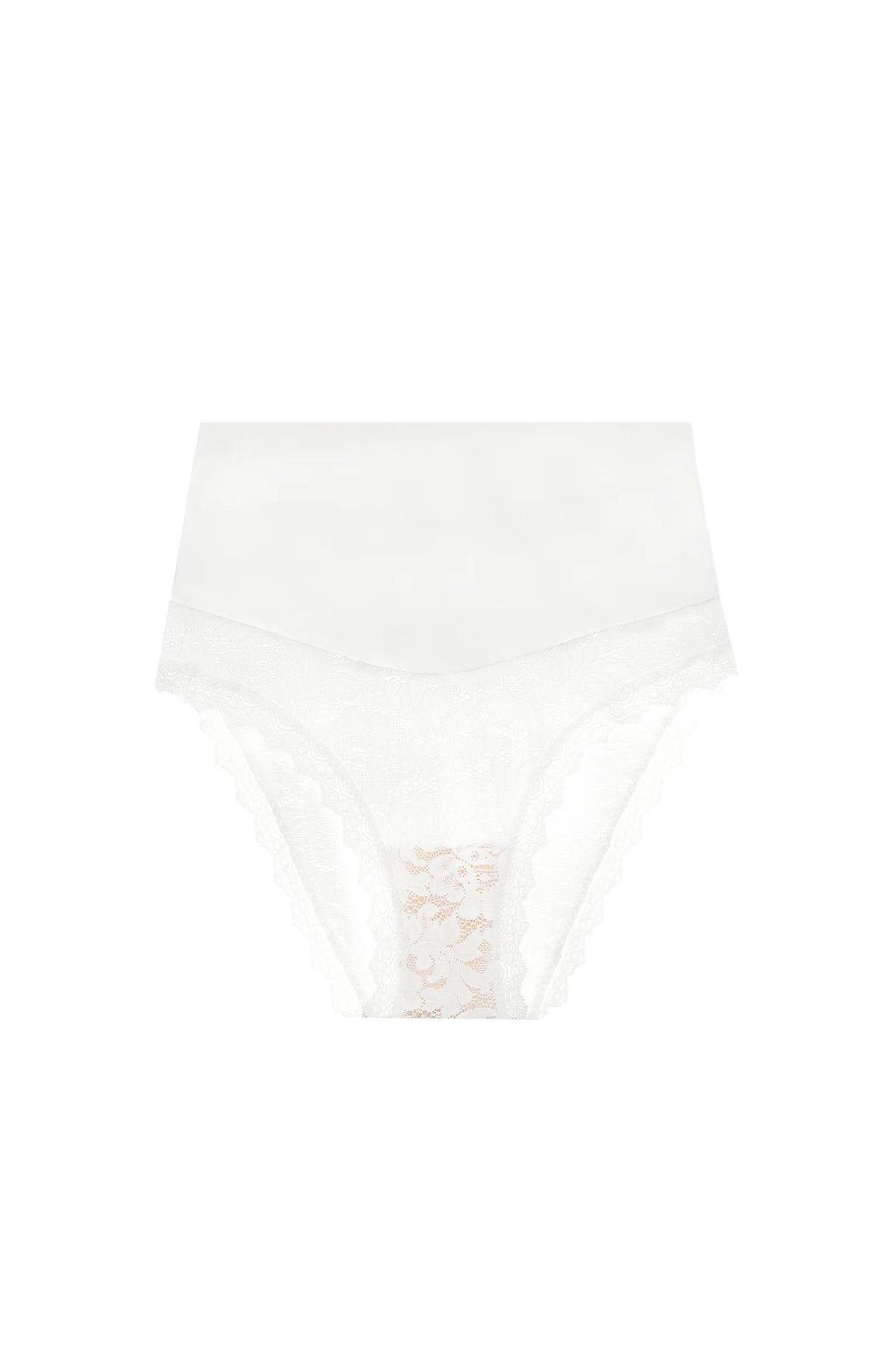 Culotte taille haute en dentelle blanc écume