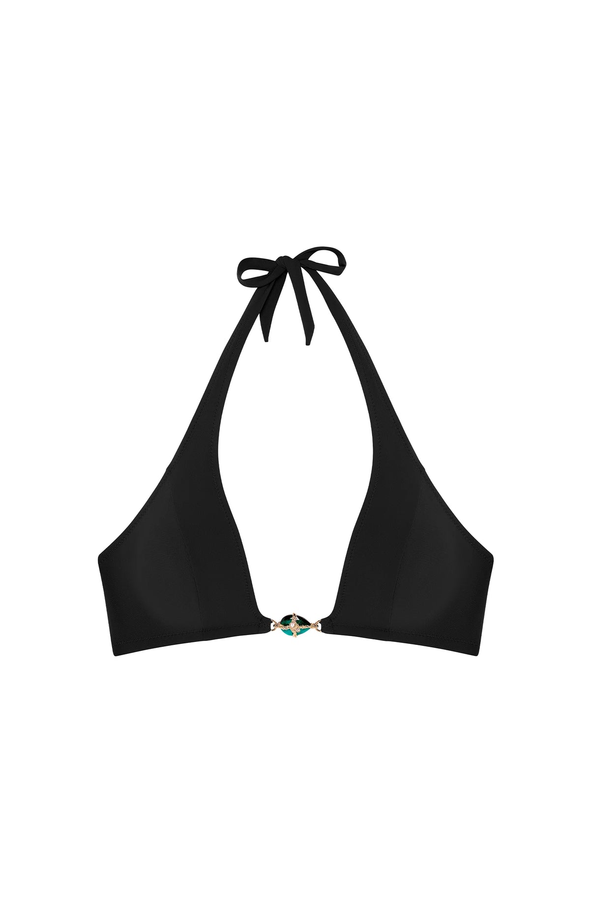 chan Jade triangle swimsuit top with jewels