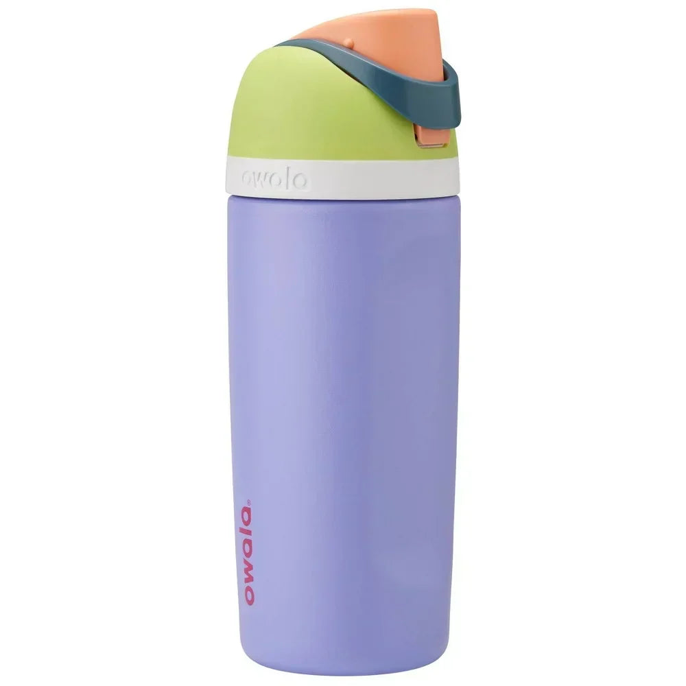 Bouteille d'eau Owala Free Sip en acier inoxydable de 47 cl pour enfants - Retro Boardwalk