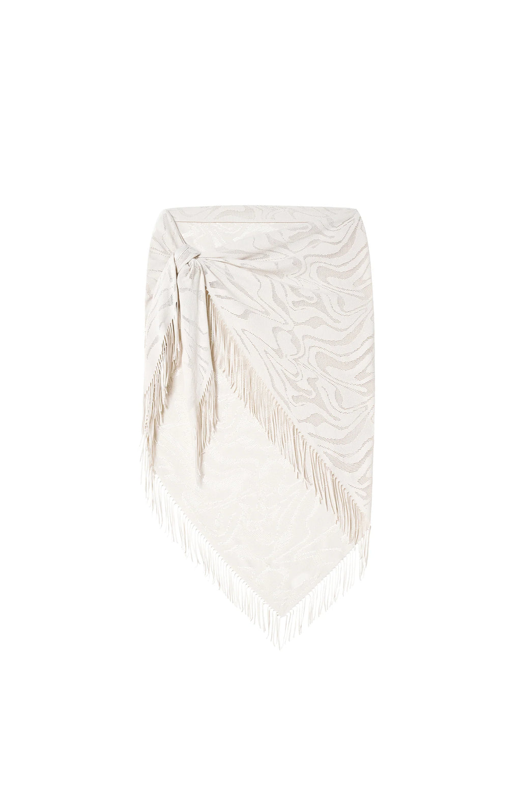 trudy Foam white lace fringed pareo