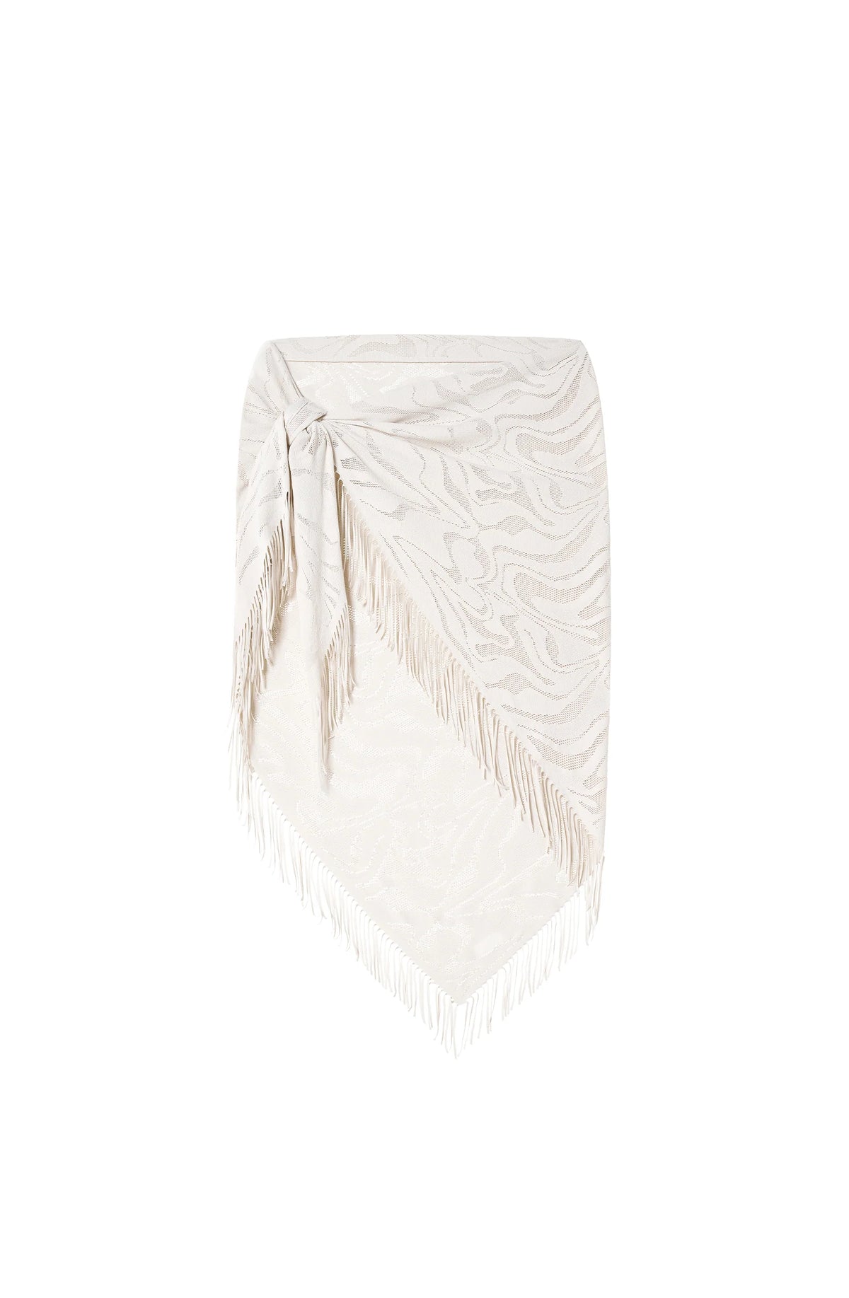 trudy Foam white lace fringed pareo