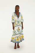 Robe midi à cordon coulissant Off-White Emily Floral Tapestry