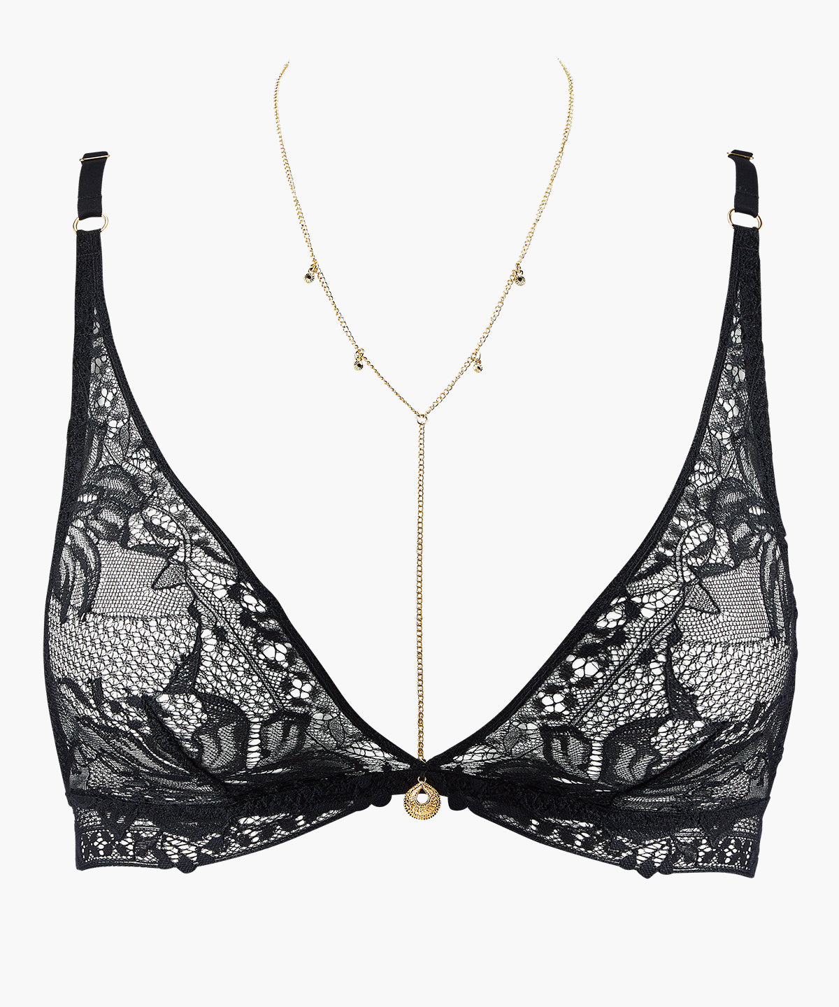Gold Pleasure Bralette triangle noir léger