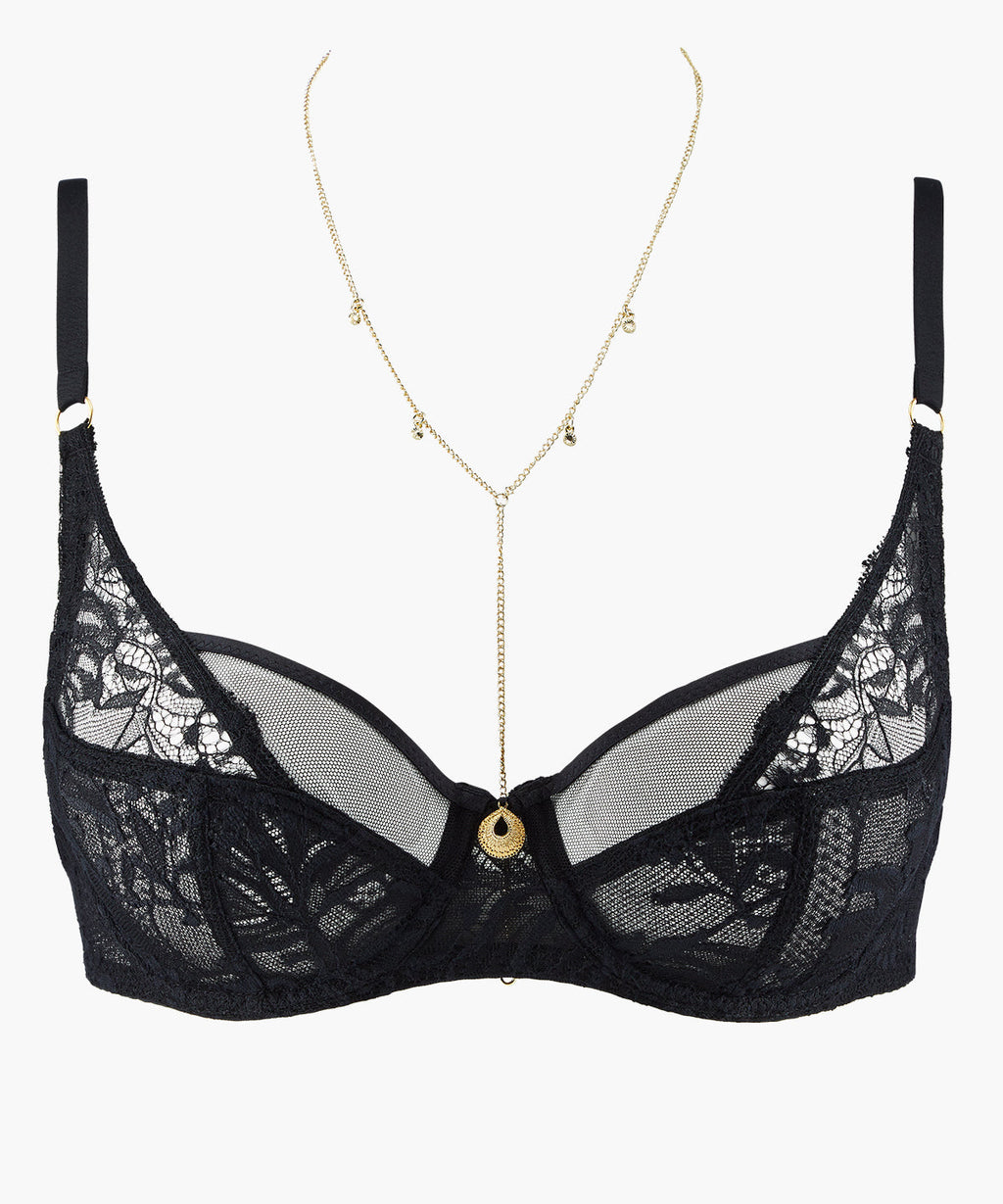 Gold Pleasure Soutien-gorge Emboîtant Foulard Noir Clair