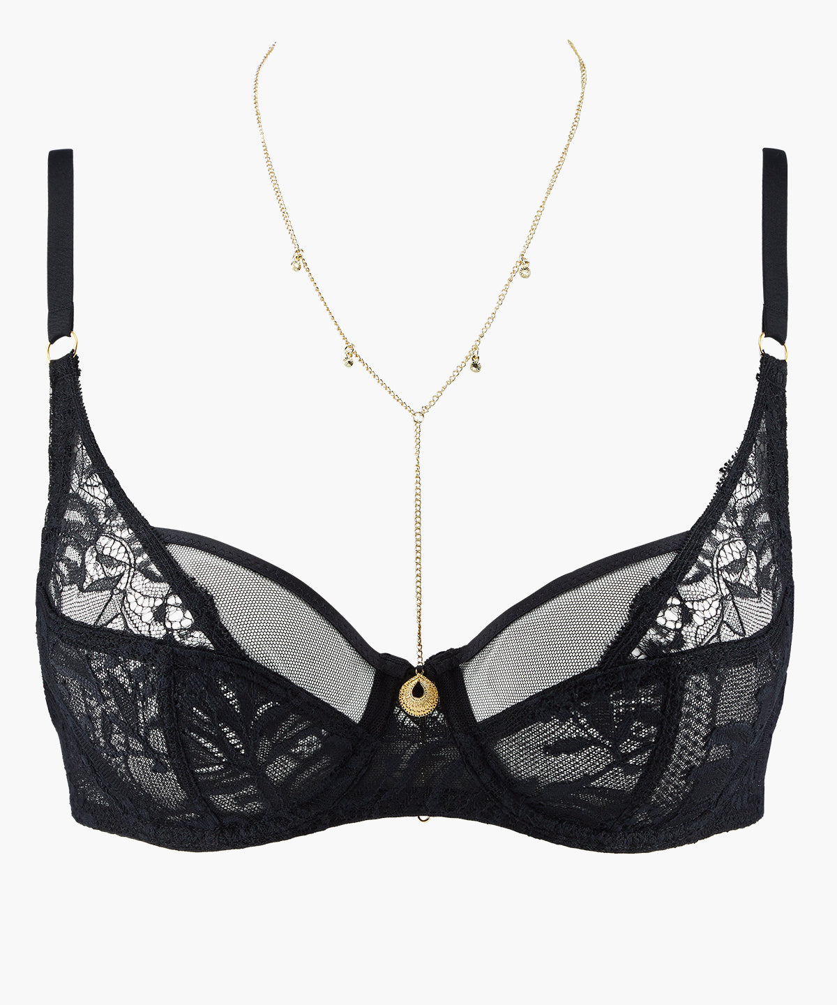 Gold Pleasure Soutien-gorge Emboîtant Foulard Noir Clair
