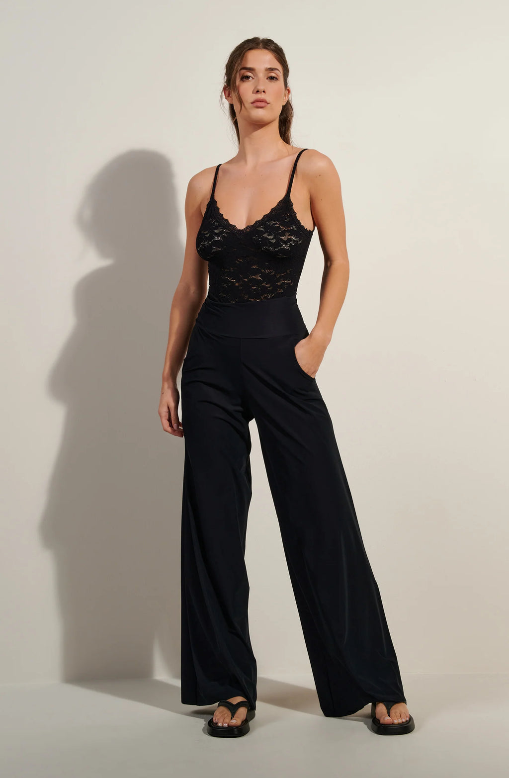 java Black lace thong bodysuit