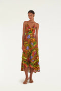 Robe portefeuille midi Florart marron