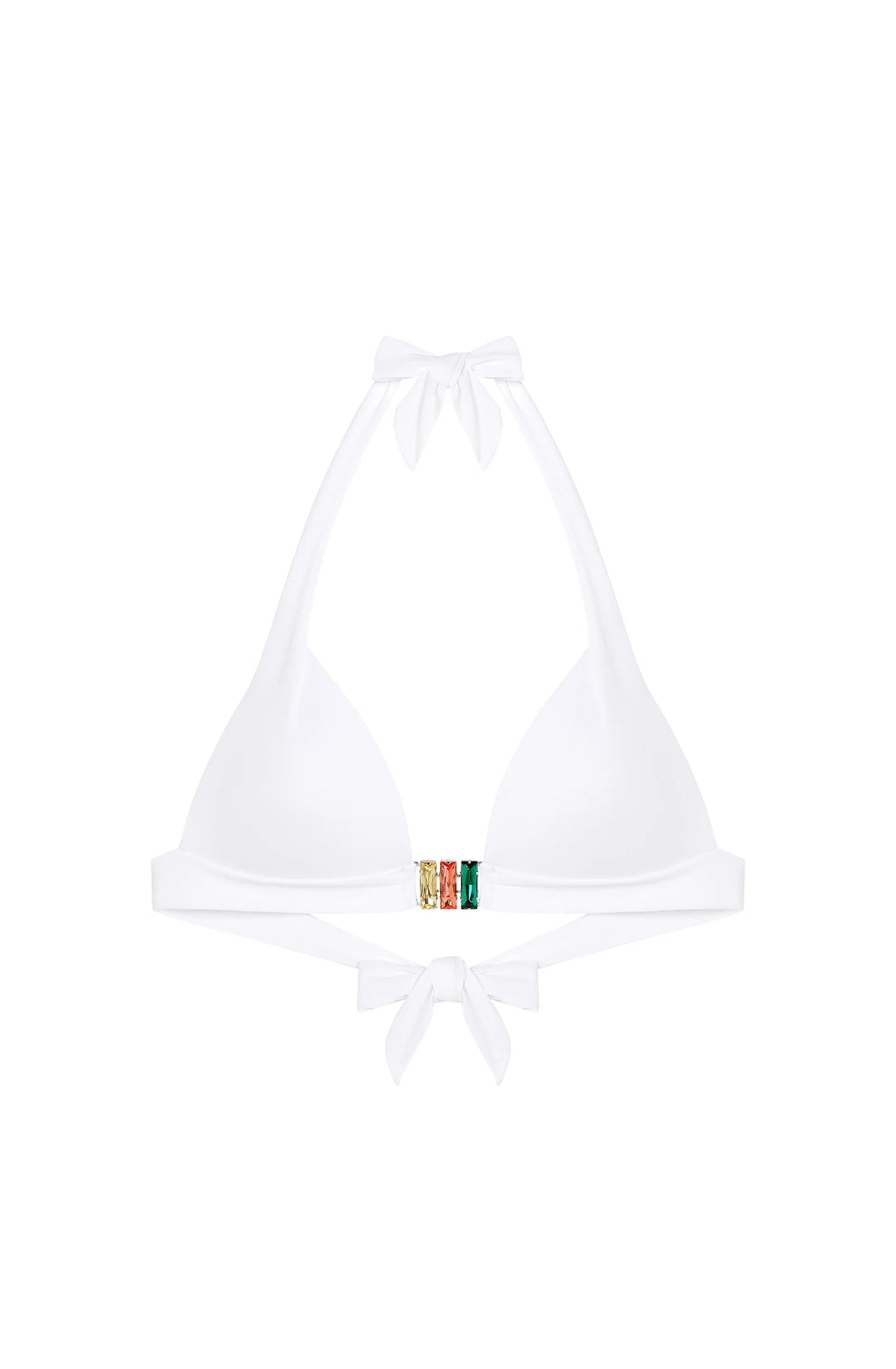 Haut de bikini triangle swain blanc avec bijoux