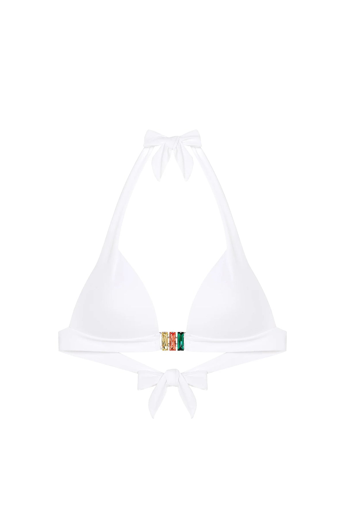 Haut de bikini triangle swain blanc avec bijoux