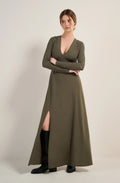 vanao Long lichen green lace dress