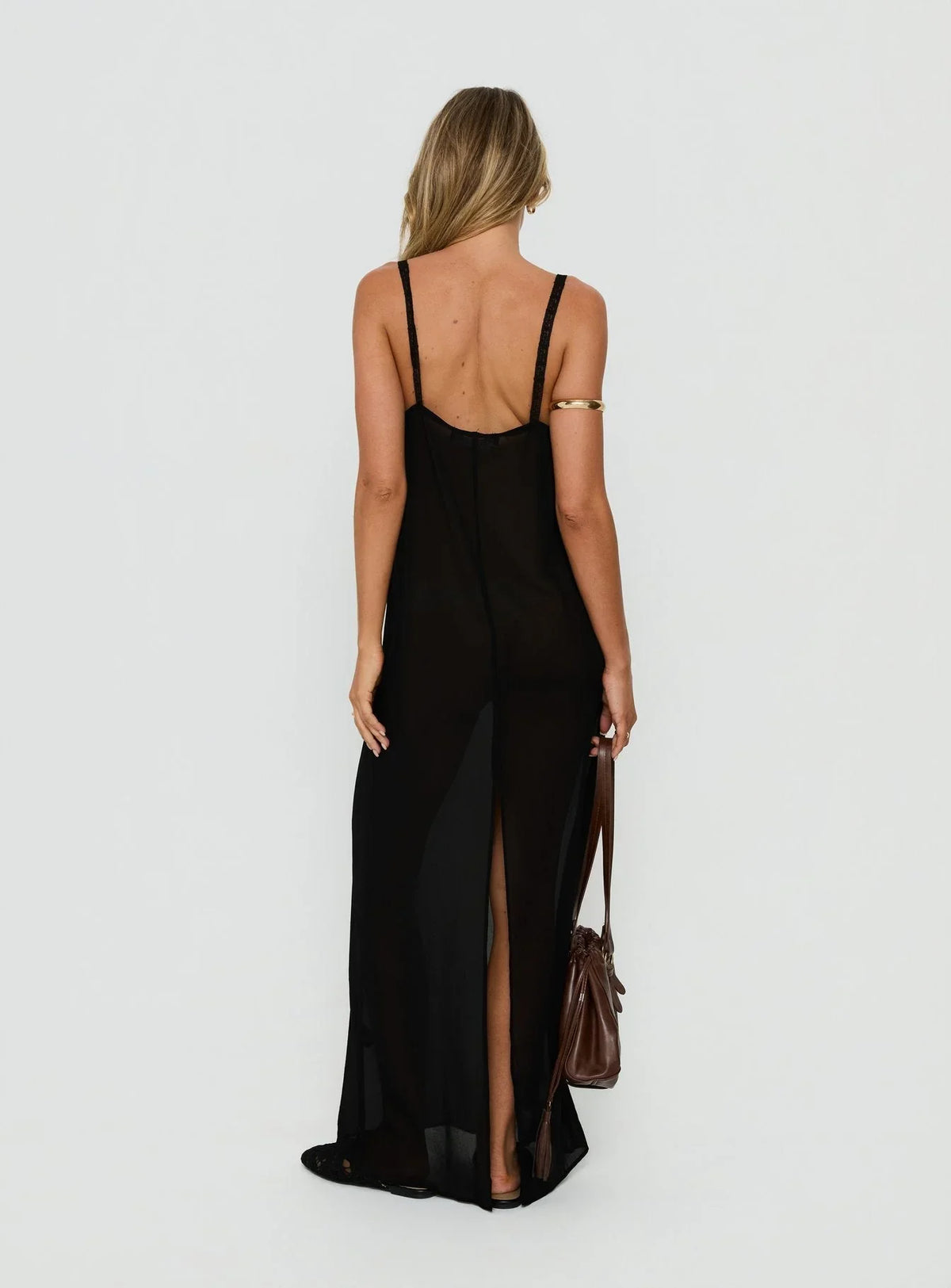 Robe longue Glacial Sheer noire
