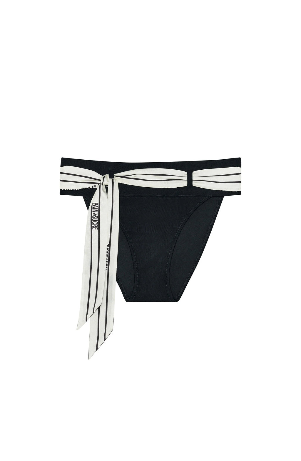kath Black bikini bottoms with removable scarf