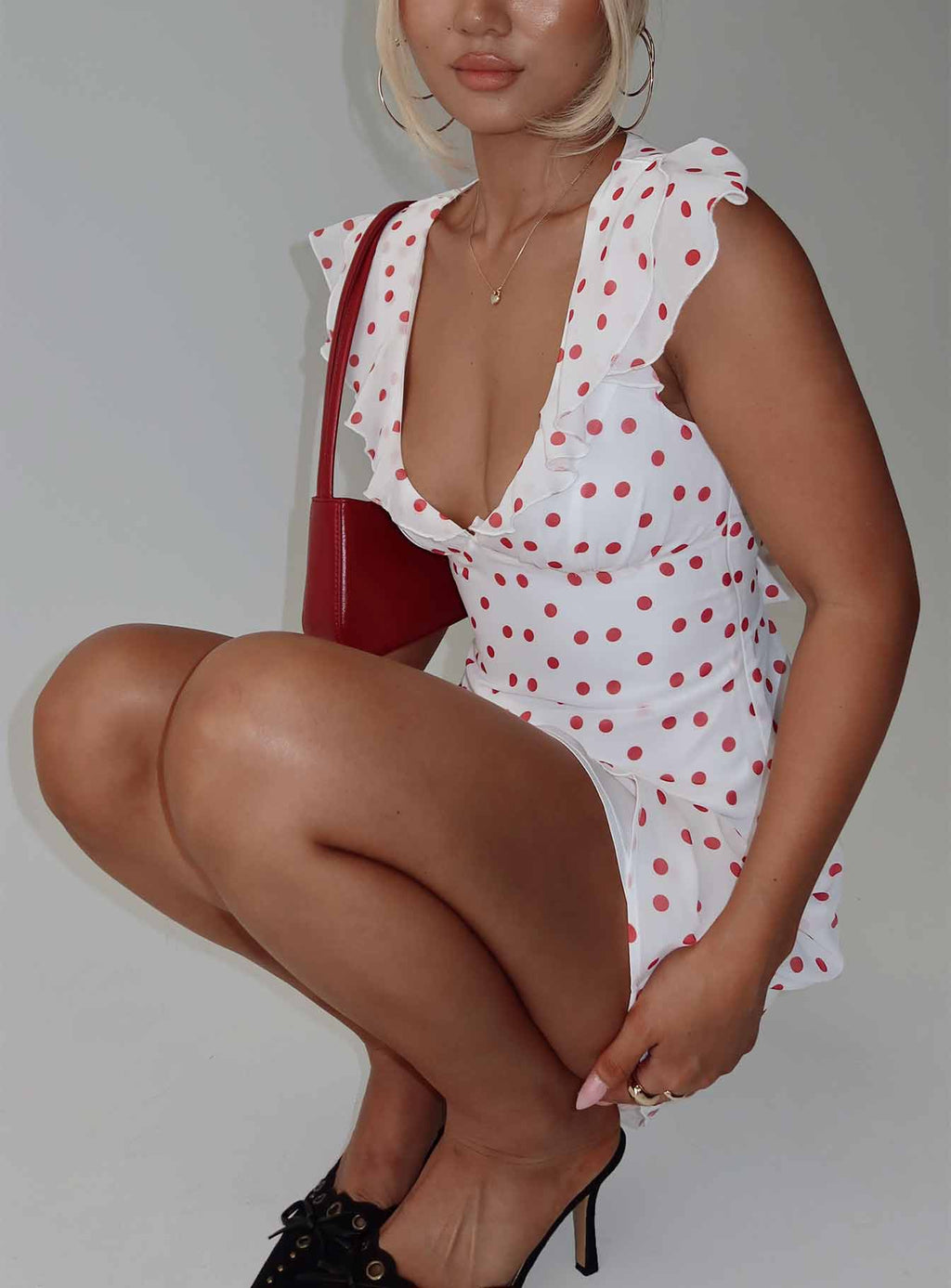 Robe courte « I Guess So » blanc/bordeaux
