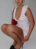 Robe courte « I Guess So » blanc/bordeaux