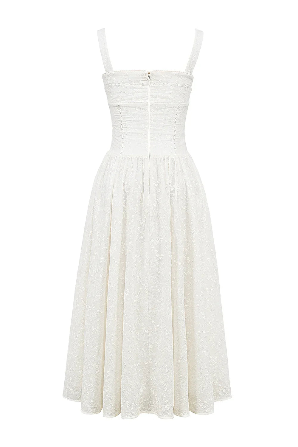 white broderie anglais midi sundress