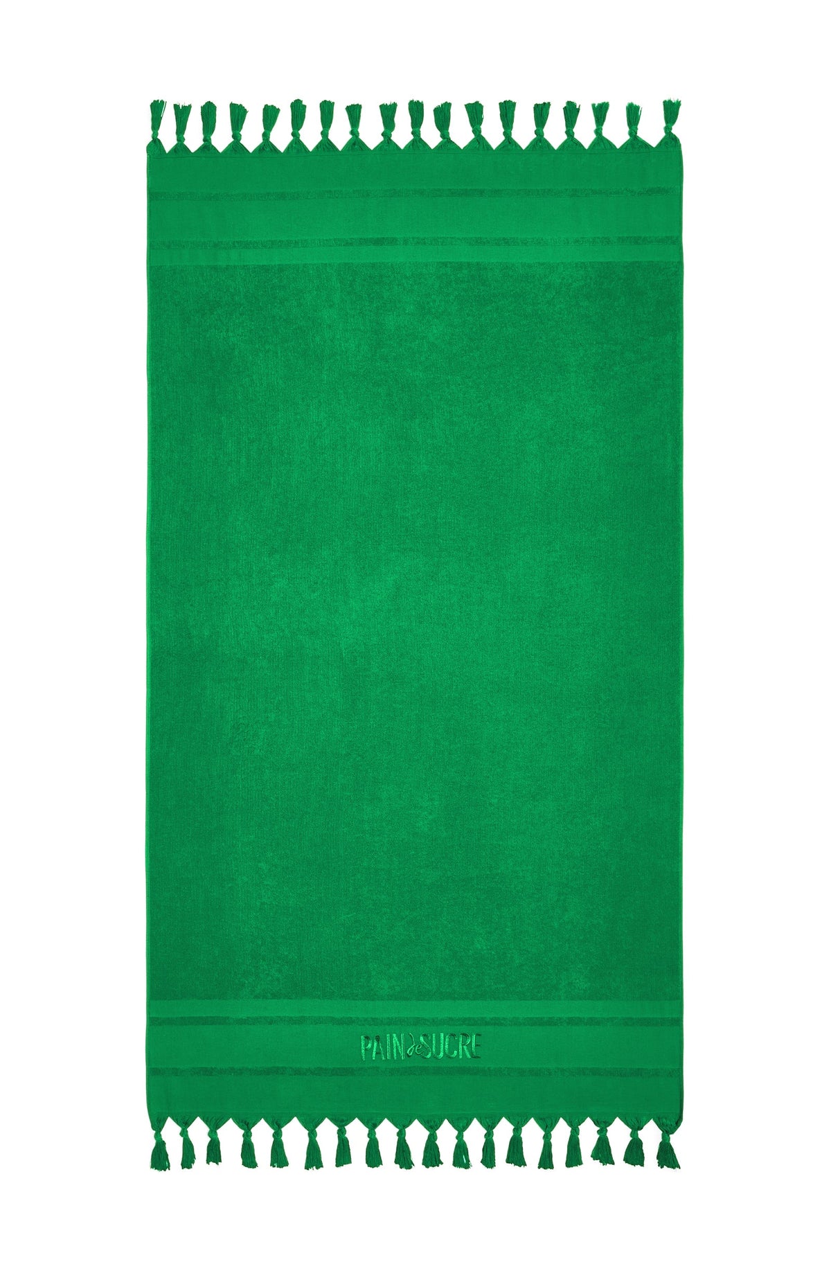 zaina Embroidered jade terry fouta towel
