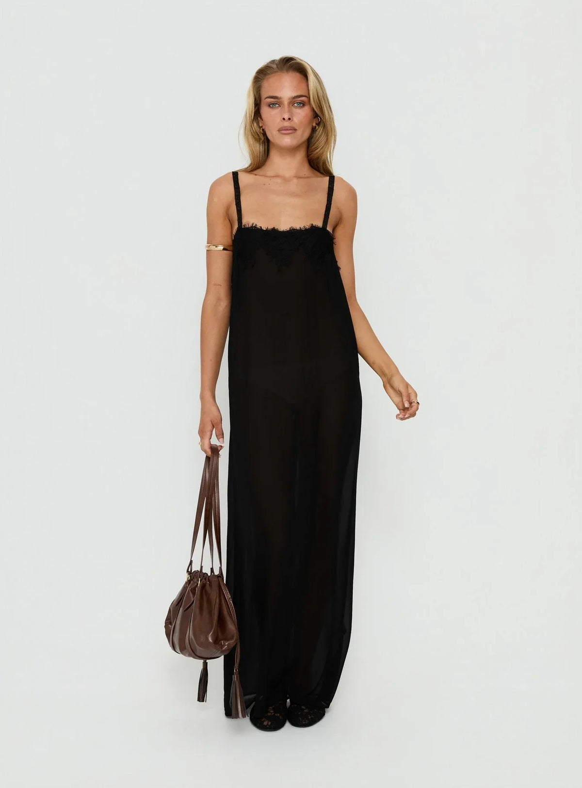 Robe longue Glacial Sheer noire