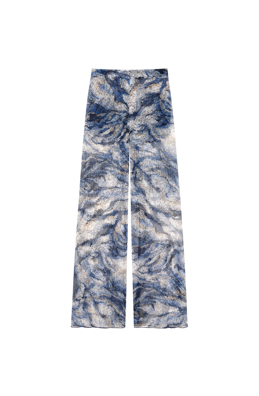 Pantalon large imprimé en tulle Paz